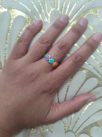 Bague Multi-Ovales multicolore