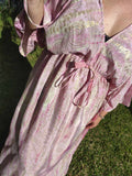 Robe longue imprimée avec dorures, 3 coloris