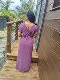 Robe longue en V unie, 12 coloris